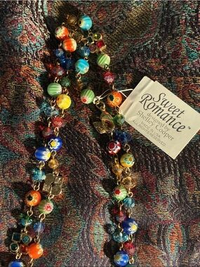 Sweet Romance Multicolor Floral Millefiori Bead Necklace